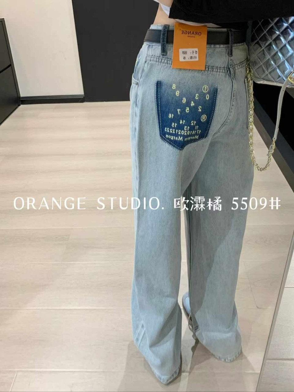 메종마르지엘라 여성 넘버 로고 와이드 진  (국내배송)