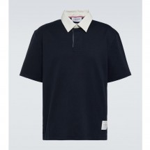 톰브라운 신상 배색넥 로고패치 코튼카라티 반팔 (국내배송)