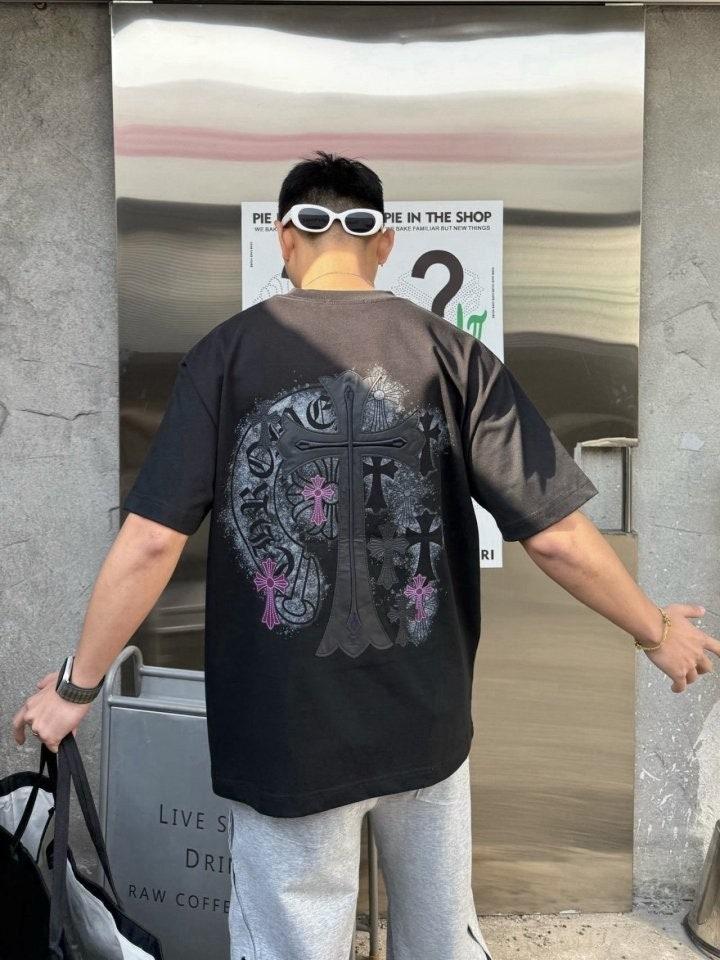 크롬하츠 레더나염 반팔 오버핏 (국내배송)