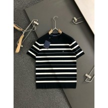 루이비통 스트라이프 자수로고 니트 라운드 반팔  (국내배송)