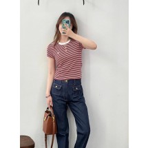 셀린느 스트라이프 반팔 티셔츠  (해외배송)