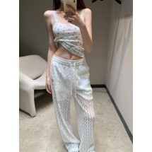 발렌티노 마이크로 로고 드로스트링 레이스 홀로우 캐주얼 바지 (해외배송)