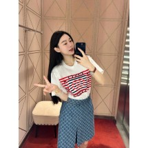 구찌 스트라이프 로고 프린트 반팔 (해외배송)