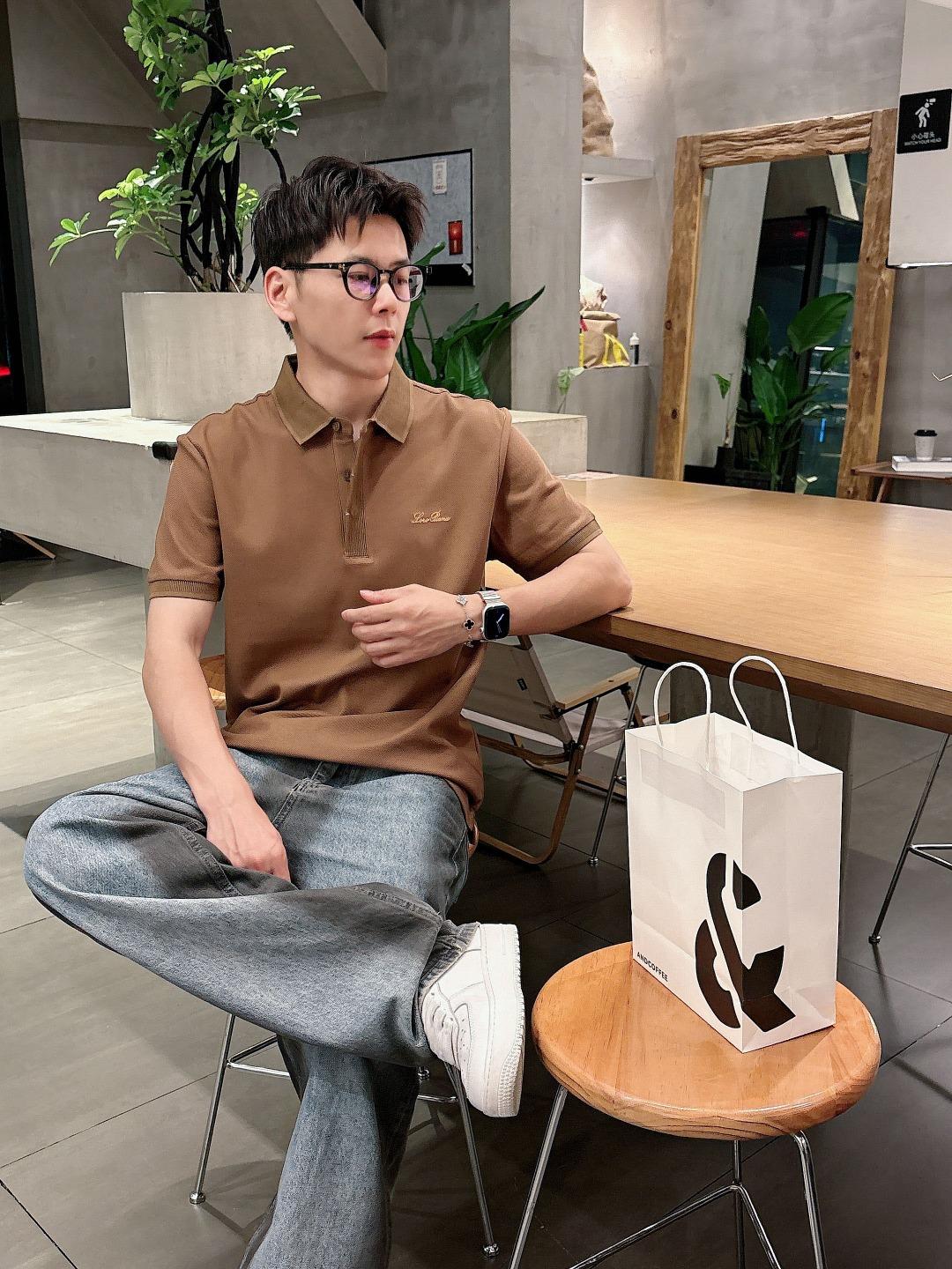 로로피아나 로고 폴로 반팔 (해외배송)