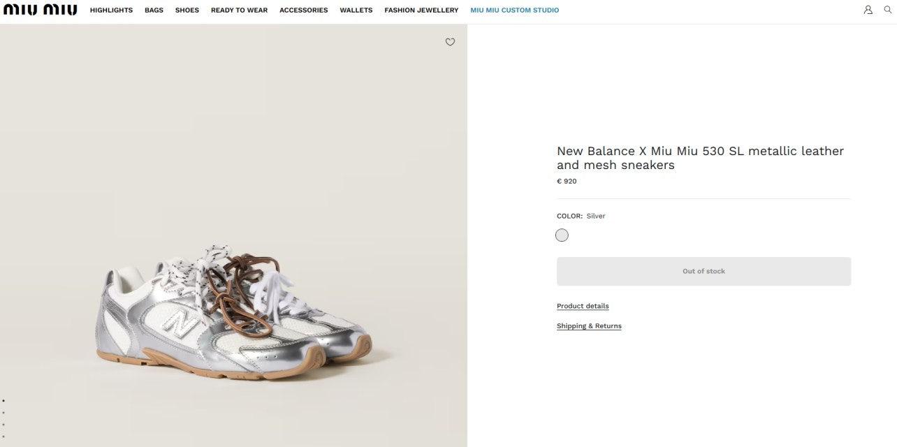 뉴발란스 X 미우미우 530 New Balance X Miu Miu 530 (국내배송)