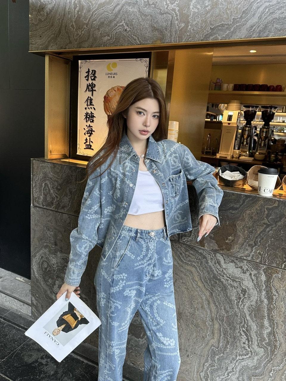 샤넬 프린트 데님 셔츠 (해외배송)