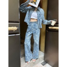 샤넬 프린트 데님 팬츠 (해외배송)