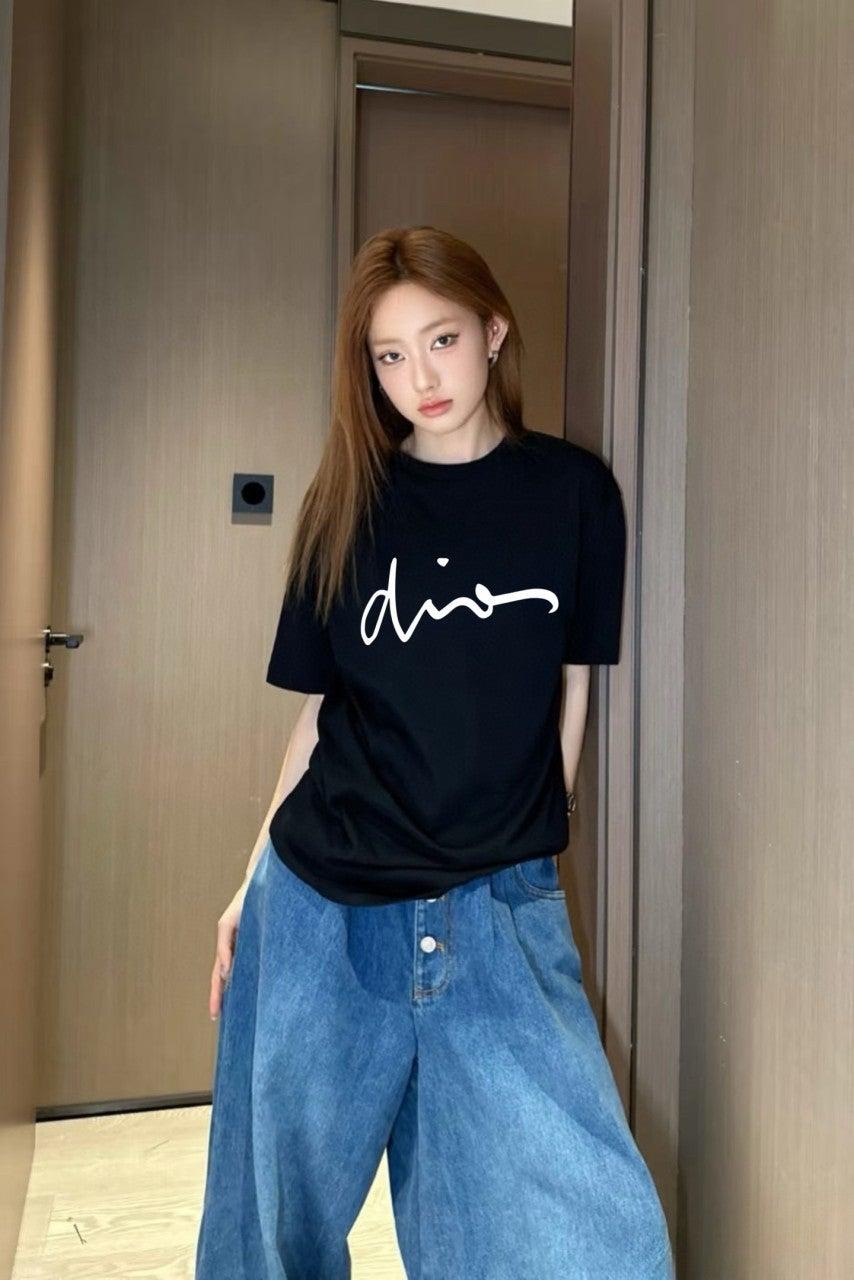 디올 레터 로고 반팔 티셔츠 (해외배송)