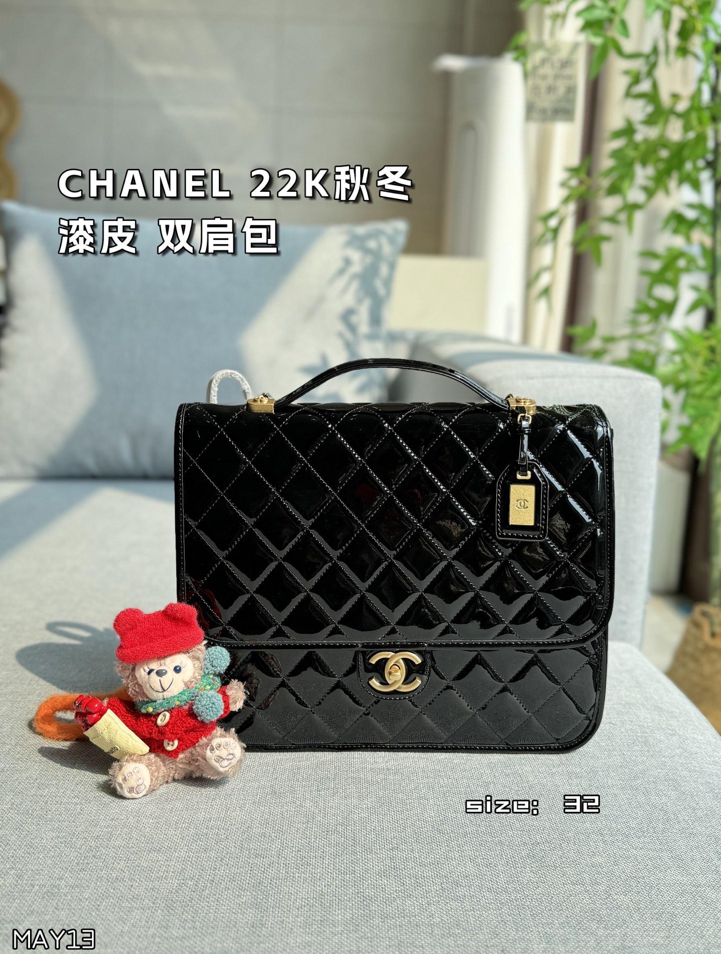 샤넬 22K 페이턴트 레더 백팩 (해외배송)