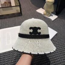 셀린느 화이트 버킷햇 시그니처 로고 패턴 모자 (국내배송)