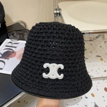 셀린느 블랙 버킷햇 시그니처 로고 패턴 모자 (국내배송)