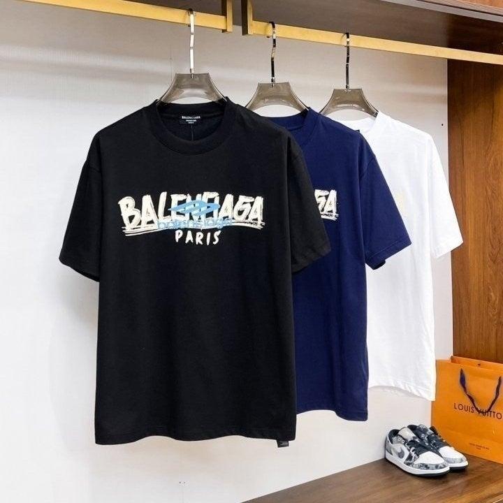 발렌시아가 레터링 이중겹 플란넬 후판 엠보 반팔 (국내배송)