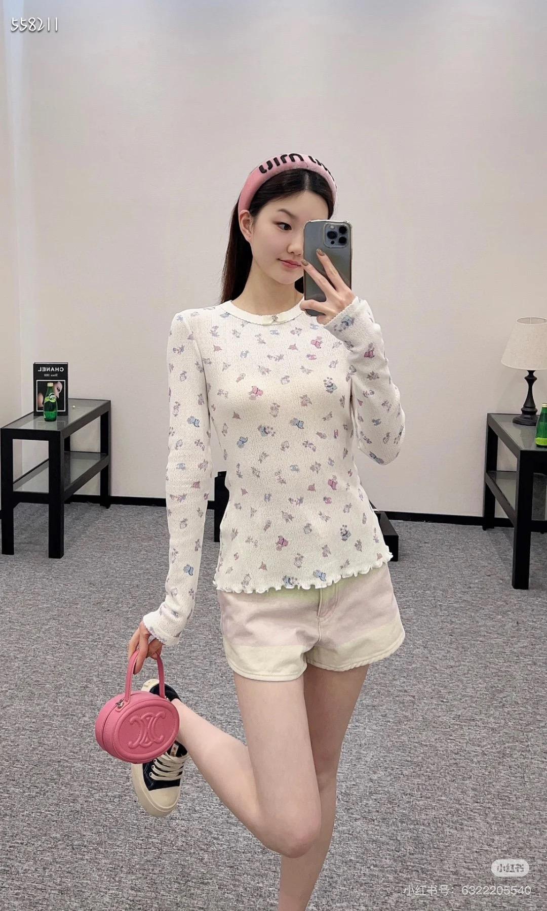 샤넬 코코 홀로우 순면 긴팔 (해외배송)