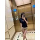 프라다 브라운 자카드 레터 니트 반팔 (해외배송)