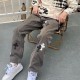 크롬하츠 크로스 레더 진 카고 로깅 팬츠 (해외배송)