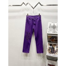 크롬하츠 퍼플 가죽 청바지 (해외배송)