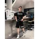구찌 남성 캐주얼 라운드넥 반팔 반바지 세트 (해외배송)