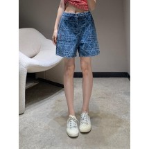 디올 레드 자수 다이아몬드 데님 반바지 (해외배송)