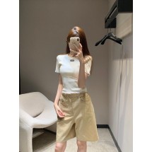 미우미우 뉴 로고 데님 반바지 (해외배송)