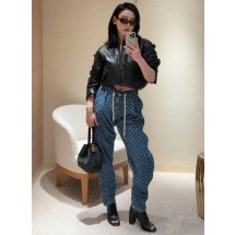 루이비통 레이저 프린팅 데님 엘라스틱 웨이스트 청바지 (해외배송)