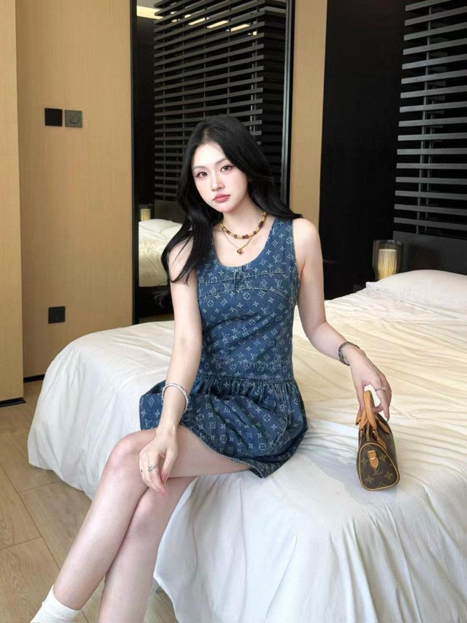 루이비통 데님 슬리브리스 드레스 (해외배송)
