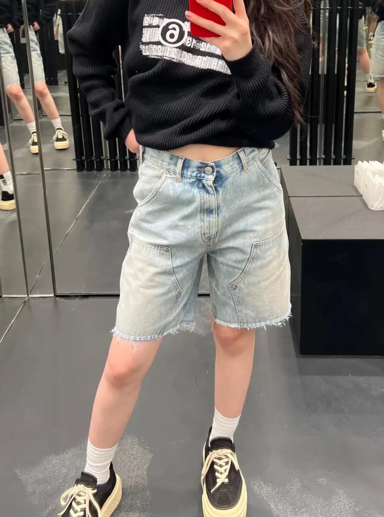 메종마르지엘라 MM6 라벨 데님 반바지 (해외배송)