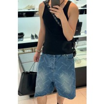 발렌시아가 BLCG 풀 프린트 로고 데님 반바지 (해외배송)