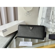 프라다 리치 그레인 소가죽 싱글 지퍼 지갑 (해외배송)