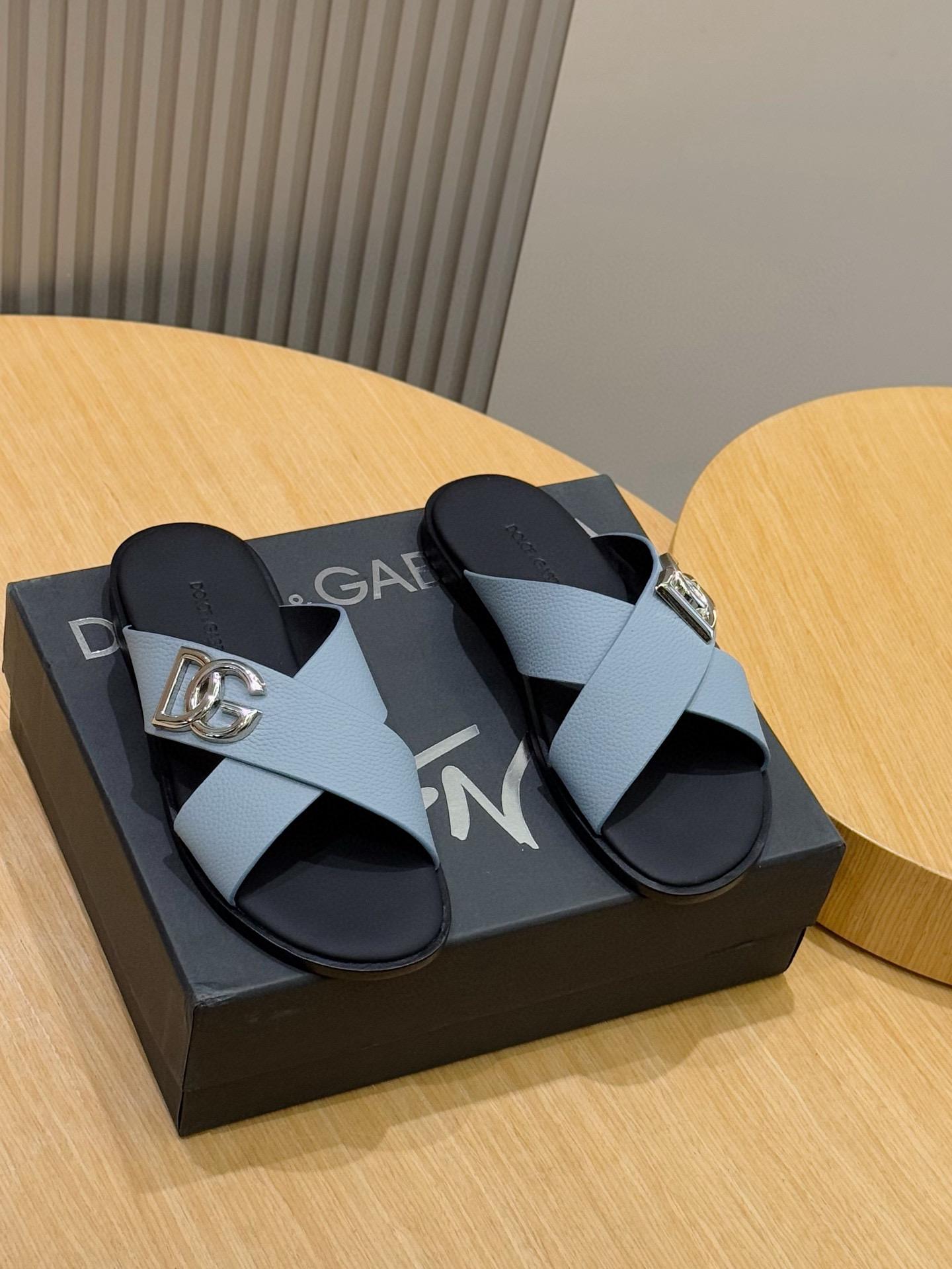 돌체앤가바나 D&G 송아지 가죽 남성용 슬리퍼 (해외배송)