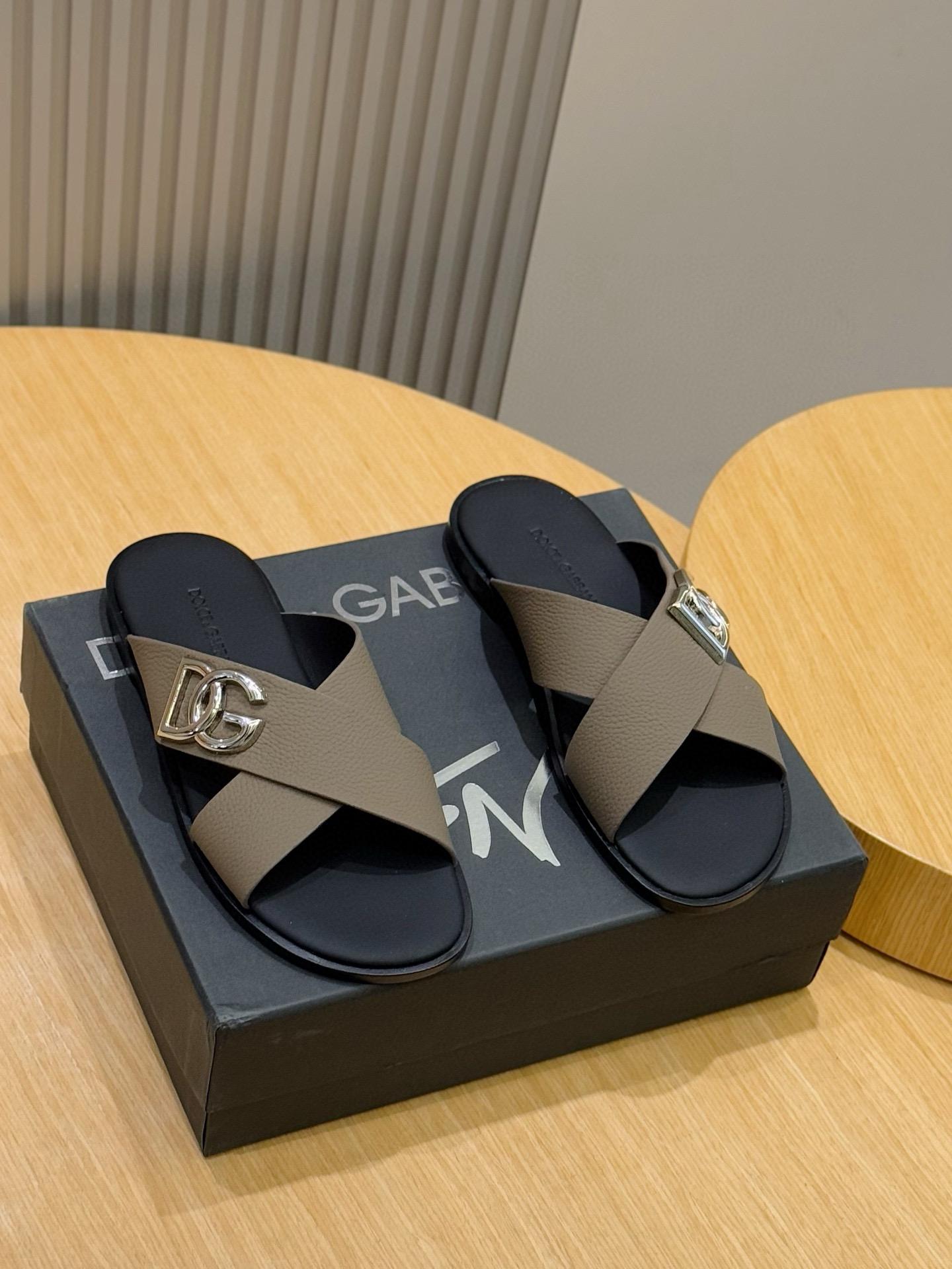 돌체앤가바나 D&G 송아지 가죽 남성용 슬리퍼 (해외배송)