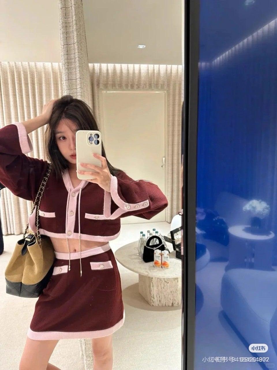 샤넬 25FW 퓨어 울 커스텀 다이드 콘트라스트 컬러 스티칭 버튼 가디건 (정품급 해외배송)