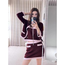 샤넬 25FW 퓨어 울 커스텀 다이드 콘트라스트 컬러 스티칭 드로스트링 쇼트 가디건 (정품급 해외배송)