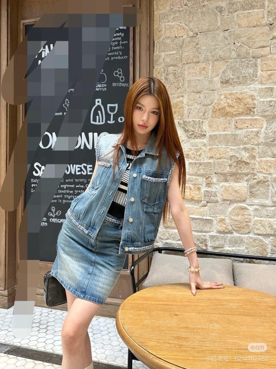 샤넬 25SS 우븐 체인 데님 베스트 (정품급 해외배송)