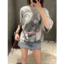 발렌시아가 25SS 브리트니 포트레이트 프린트 라인스톤 워싱 반팔 (정품급 해외배송)