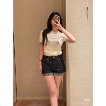 루이비통 25FW 다크 블루 로고 커프 데님 반바지 (정품급 해외배송)