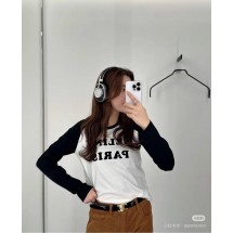 셀린느 25FW 콘트라스트 라글런 레터 프린트 롱슬리브 탑 (정품급 해외배송)