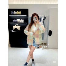 샤넬 25 초가을 최신 컬러블록 플레드 니트 가디건  (해외배송)